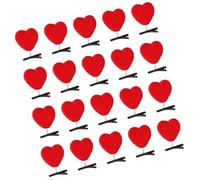 20Pcs Love Heart Hair Clip Plush Duckbill Clip Side Hairpin Valentines Day Festival Theme Hair Decoration All Age Use