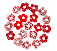 20PCS Lovely Flower Hair Rope Fabric Festival Theme Hairties For Pet Dog Cats Valentines Day Various Pet Hair Decoration Party Pet Accessory