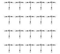 20pcs Luminous Cross Line Fishing Swivels Heavy Duty T Type Connector | Night Fishing and Lure Use, Silver Finish with Glowing Beads, Prevents Twisting and Knotting