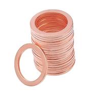 20pcs M14 Copper Washers Flat Ring Sump Plug Oil Seal Gasket Sealing Fitting Washers (M14*22 * 1.0)