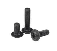 20PCS M2 .5 M3 M4 M5 M6 DIN967 Black Cross Recessed Pan Head Screws With Collar For Computer Floppy DVD ROM Motherboard(10mm,M2(20PCS))