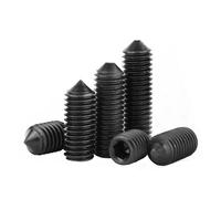 20pcs M2- M10 Grade 12.9 Black Carbon Steel Hex Hexagon Socket Cone Point Grub Set Screw Tapered End Bolt DIN914(25mm,M10x20pcs)