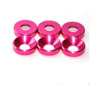 20pcs M2 M3 M4 M5 M6 Aluminum Colourful Anodized Countersunk Head Bolt Washers Gasket Red/Grey/deep Blue/Black/purple(Rose Red,M4 20PCS)