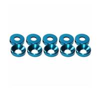 20pcs M2 M3 M4 M5 M6 Aluminum Colourful Anodized Countersunk Head Bolt Washers Gasket Red/Grey/deep Blue/Black/purple(Sky blue,M5 20PCS)