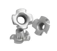 20pcs M2 M3 M4 M5 M6 M8 M10 Zinc Plated Four Claws Nut Speaker T-nut Blind Pronged Insert Tee Nut Furniture Hardware(M2 20PCS)