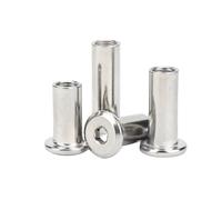 20pcs M3 304 Stainless Steel Large Flat Hex Hexagon Socket Head Rivet Connector Insert Joint Sleeve Cap Nut(M3*12mm)