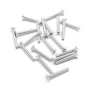20pcs M3 Countersunk Screws 6063 Aluminum Hex Socket (Anodized Colors) (6mm / 10mm / 16mm / 20mm) (M3x20mm, Silver)