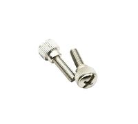 20pcs M3 M4 Black Silver Carbon Steel Slotted Head PC Computer Case Cover Hand Tighten Thumbscrew Thumb Bolt Screw(Silver,M4x15mm)