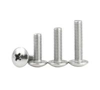 20pcs M3 M4 Length 4-80mm304 A2-70 Stainless Steel Screw Braguero Flat Head Large Round Cross Bolt(12mm,M3 (20PCS))