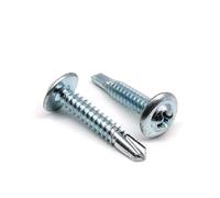 20pcs M4.2 M4.8 Cross Round Head with Washer Drill Tail Self-tapping Screw for Iron Aluminum Plate 410 Stainless Steel(4.2x25)