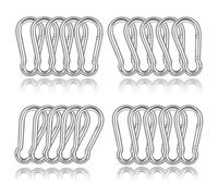 20PCS M4 Silver Carabiner Clip, 4CM Snap Hook Quick Link Small Clips, Spring Carabiner Link Buckle for Fishing Camping Hammock Dog Leashes- Holding Capacity