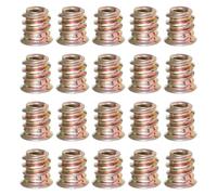 20Pcs M4x10mm Furniture Threaded Insert Nuts, Carbon Steel Hex Drive Threaded Inserts Thread Fastener Connector for Wood Furniture Assortment