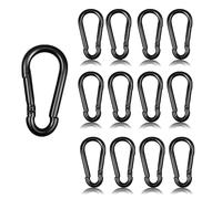 20PCS M5 Black Carabiner Clip, 3/16Inch Snap Hook Quick Link Small Clips, 2'' Spring Carabiner Link Buckle for Fishing Camping Hammock Dog Leashes-220LBS Holding Capacity