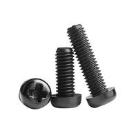 20pcs M5 M6 Metric Thread Black White Nylon Plastic Pan Head Cross Round Screw Bolt L= 4-60mm(Black10mm,M6 (20pcs))
