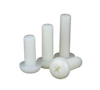 20pcs M5 M6 Metric Thread Black White Nylon Plastic Pan Head Cross Round Screw Bolt L= 4-60mm(White15mm,M5 (20pcs))