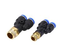20pcs M5 Y Shape Pneumatic 3 Way Push in Tool Connector Quick Release Fitting for 4/6/8/10/12/14/16mm Tubes(Px10-03)