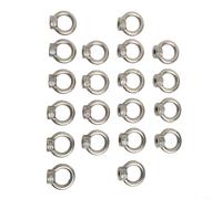 20pcs M6 Eye Nuts for Lifting 304 Stainless Steel Ring Threaded Nut Heavy Duty Hardware for Mining Equipment Silver Tone(M6)