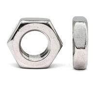 20pcs M6 ID x 0.75mm Pitch - 3.2mm Thickness Fine Thread - 10mm Opposite Side 304 Stainless Steel Hex Thin Nuts,Hex Lock Nut Fasteners,Hardware Nuts for Bolt Dropper