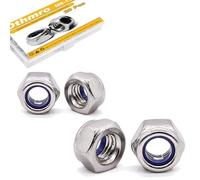20pcs M8 Locknuts Metric Nylon Inserted Hex Lock Nuts Self-Lock Nylon Insert M8x1.25mm 304 Stainless Steel Self Locking 13mm Hex Nut Driver Furniture Replacement Nut
