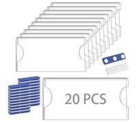 20Pcs Magnetic Name Badges Holder Set, 75x32mm Clear ID Badge Holders with Strong 3-Point Magnets, DIY Printable Name Tags for Office, School, Conferences, Events & Work Uniforms