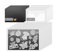 20pcs Magnetic Sheets for Dies Storage, 20Pcs/Set 10 Rubber Magnetic Sheets 0.5mm Thickness with 10 Clear Stamp Die Storage Pockets,Die Cut Storage Essential Set for Die Cutting and DIY Scrapbooking