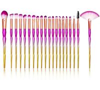 20pcs Makeup Brush Set, Premium Synthetic Kabuki Brushes Set for Foundation, Shading, Eyebrow, Face Blender, Makeup Brush Kit (PINK & GOLD)