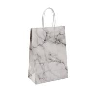 20pcs Marble Paper Tote Bags for Parties, Birthdays | Gift Bags for Boutique Packaging Wedding Birthday Party Favors(White-silver,21x11x27cm)