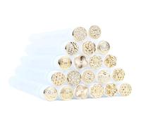 20pcs Mascara Wands Tube Reusable Lash Spoolies Eyelash Brush Tubes Spoolies Golden Metal Lash Extension Brushes Applicators Makeup Tools (Golden Metal-3-MIX)