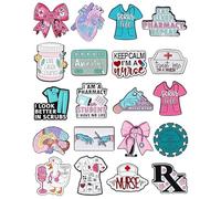 20pcs Medical Enamel Pins Bulk with Storage Bag, Nurse Pharmacist Doctor Lapel Pins for Scrubs Backpack Coat Decorative Brooch Pins Nursing Pins for Students Teachers Doctor W raduation Nurses