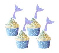 20PCS Mermaid Birthday Decorations, Mermaid Cupcake Toppers, Mermaids Party Decorations, Under The Sea Party Decoration, Under the Sea Cake Decoration Picks