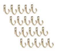 20pcs Metal Organizer Hooks Vintage Zinc Alloy Mini Hanging Hook Set | Yellow Finish, Smooth Surface Design, Not Easy to Rust, for Bathroom and Living Room Use, Safe