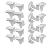 20pcs Metal Shelf Support Clips, Triangular Replacement Bracket | Iron Build, 7mm Opening Slot, Silver Finish, for Shelving Systems in Office Storage and Pantry Use