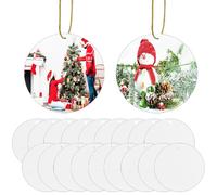 20pcs Metal Sublimation Ornament Blanks,Christmas Ornaments for Christmas Tree Decor,Sublimation Round Blanks Bulk for Heat Press Printing,DIY Handmade Crafts Double Sided Sublimation Ornaments (20)