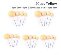 20pcs Metallic Gold Ball For Cake Decor Elements for Birthday Party CupFor Cakes and Themed For Cake Assembly (yellow)