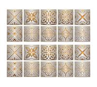 20PCS Metallic Kitchen Bathroom Tile Stickers, for 8x8inch/20x20cm, Peel and Stick Self-Adhesive Stick on Tile Transfer Backsplash,Silver Golden