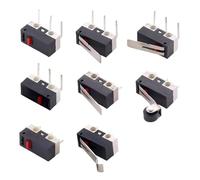 20PCS Micro Limit Switch C NO NC 3 Pins PCB Terminals SPDT 1A 125V Roller Arc lever Snap Action Push Micro Mouse switches(BENT HANDLE)