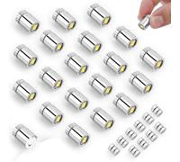 20pcs Micro Mini LED Lights, Cold White Miniature LED Lights with 10 Extra Battery for Dollhouse Tiny Crafts DIY Decor for Miniature Projects Toy Buildings & Party Decoration