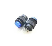 20PCS Micro Power Switch LED Light Lock with Lock Circular Button Universal Key Switch 16mm 3A 250V 4PIN R16-503AD(R16-503AD blue)