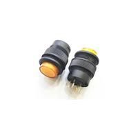 20PCS Micro Power Switch LED Light Lock with Lock Circular Button Universal Key Switch 16mm 3A 250V 4PIN R16-503AD(R16-503AD yellow)