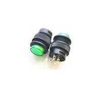 20PCS Micro Power Switch LED Light Lock with Lock Circular Button Universal Key Switch 16mm 3A 250V 4PIN R16-503AD(R16-503AD Green)