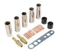 20pcs MIG MAG 15AK Welding Accessories Kit for MB15 Torch, Copper Nozzles M6 0.8mm Wire Tips, Contact Tubes Isolators Diffusers for GYS Gude TBI 150 SB15 ML1500 Welding Machines