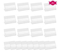 20pcs Mini Acrylic Label Holders, Transparent Merchandise Sign Display Holder Price Card Tag Label Stand Clear L Shape Price Tag Holder for Supermarket Shop Retail Store