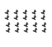 20pcs Mini Clips Office Finishing Clip Stainless Steel Paper Binder Clamps Receipt Folder Document(Black)
