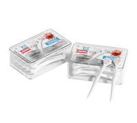 20Pcs Mini Disposable Tongue Brushes with Cleaning Paste Beads and Toothpick, Tongue Cleaners, Reduce Bad Breath, Tongue Scraper-Ice Peach Flavor (Pack of 2)