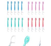 20PCS Mini Disposable Toothbrush with Toothpaste Mouthwash Beads, OIHCAZ Portable Travel Toothbrush Set with Mixed Flavours, Individually Wrapped Tooth Brush for Travel Work Camping