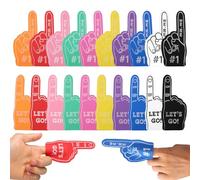 20pcs Mini Foam Fingers, Multicolored Foam Finger #1 Inspirational Sports Fan Foam Finger Atmosphere Photo Props for Sports Themed Party Basketball Baseball Football Team