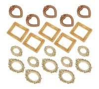 20pcs Mini Gold Resin Picture Frames Vintage Retro Ornate Decor | Antique Gold Finish, Rectangle Oval Heart Shapes, for Mini Art Prints, Dollhouse Collectors and Photo Shoots