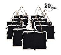 20PCS Mini Hanging Chalkboards, Double Sided Black Rectangle Message Board for Weddings, Kids Crafts, Garden, Shop 8.5X6CM