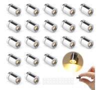 20Pcs Mini LED Lights, Small Lights for Crafts, Mini Electric Lights for Dollhouse,Battery Included, DIY Miniature Lights for Paper Lantern Small Decoration Dollhouse Accessories(Warm Light)