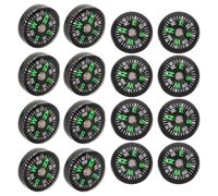 20pcs Mini Pocket Button Compass Oil Filled Acrylic ABS Black | Bold Markings and High Contrast Dial, Suitable for Outdoor Educators, Fits Wrist Watches and Lanyards